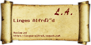 Linges Alfréd névjegykártya